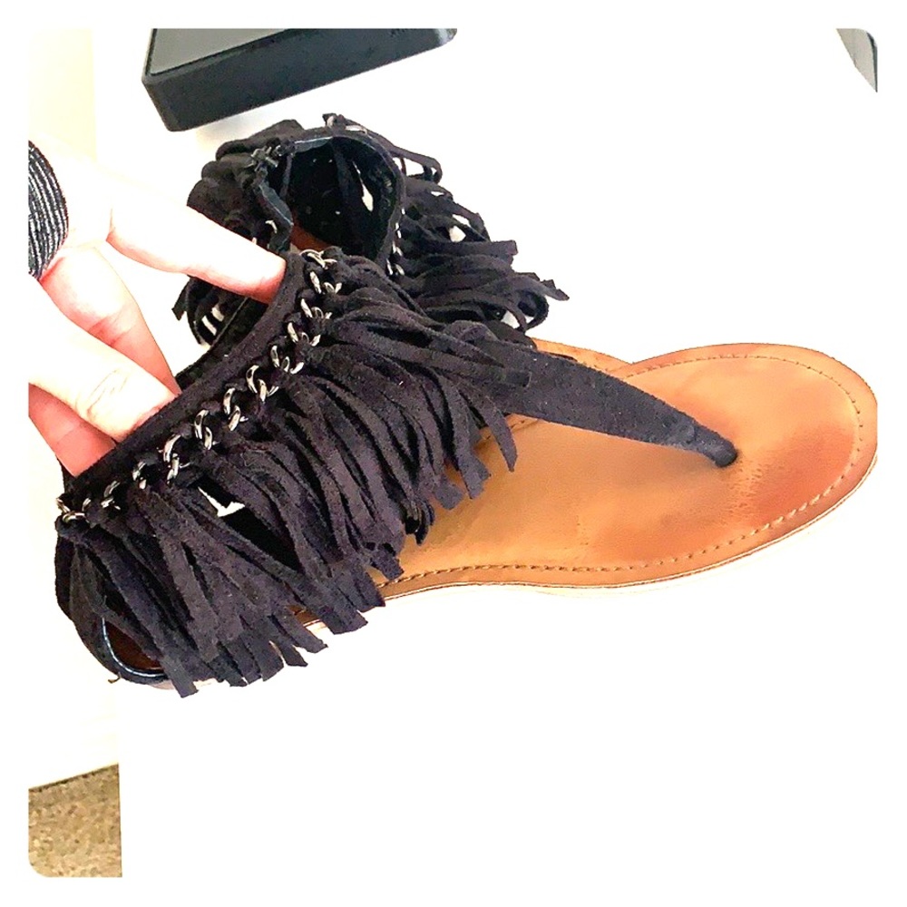 Fringed sandals